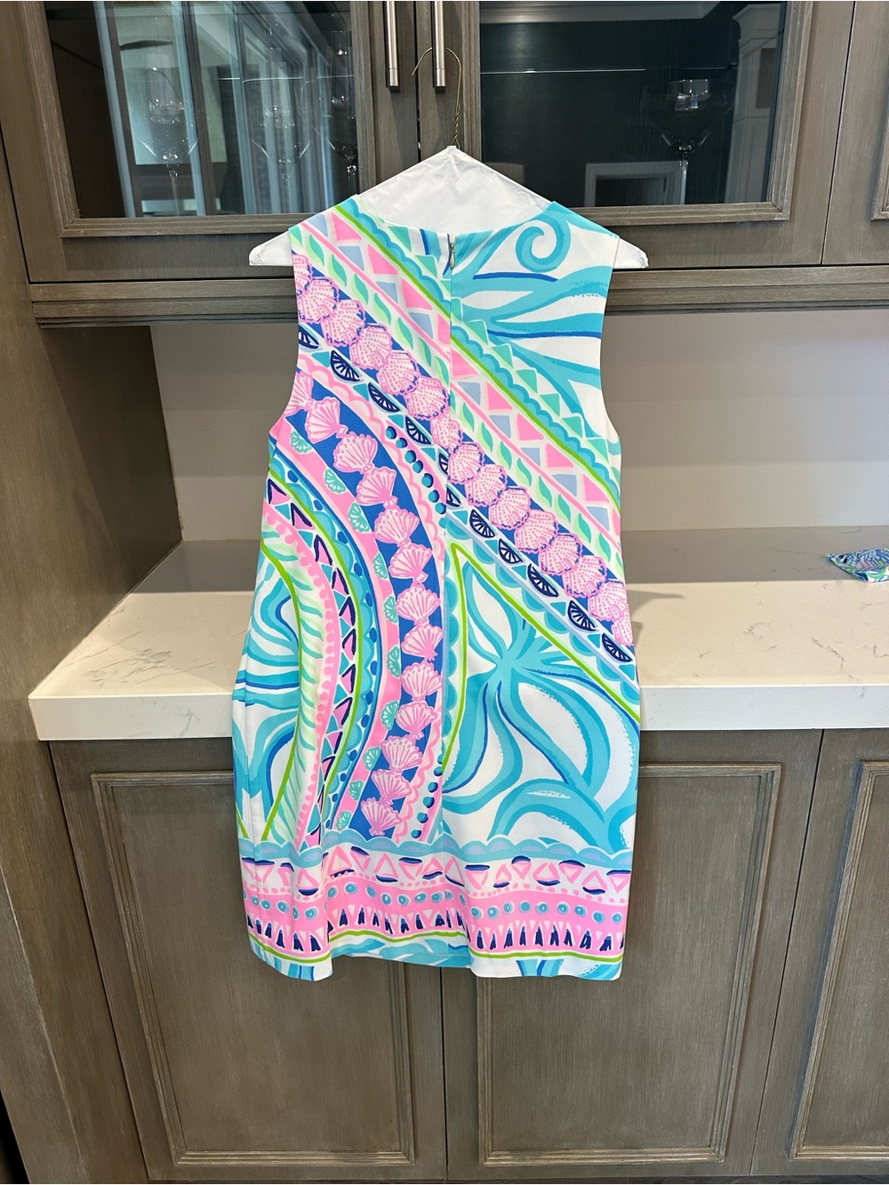 Lilly Pulitzer Size 6 Like New Narissa Stretch Shift Dress Coco Island PinkBlue